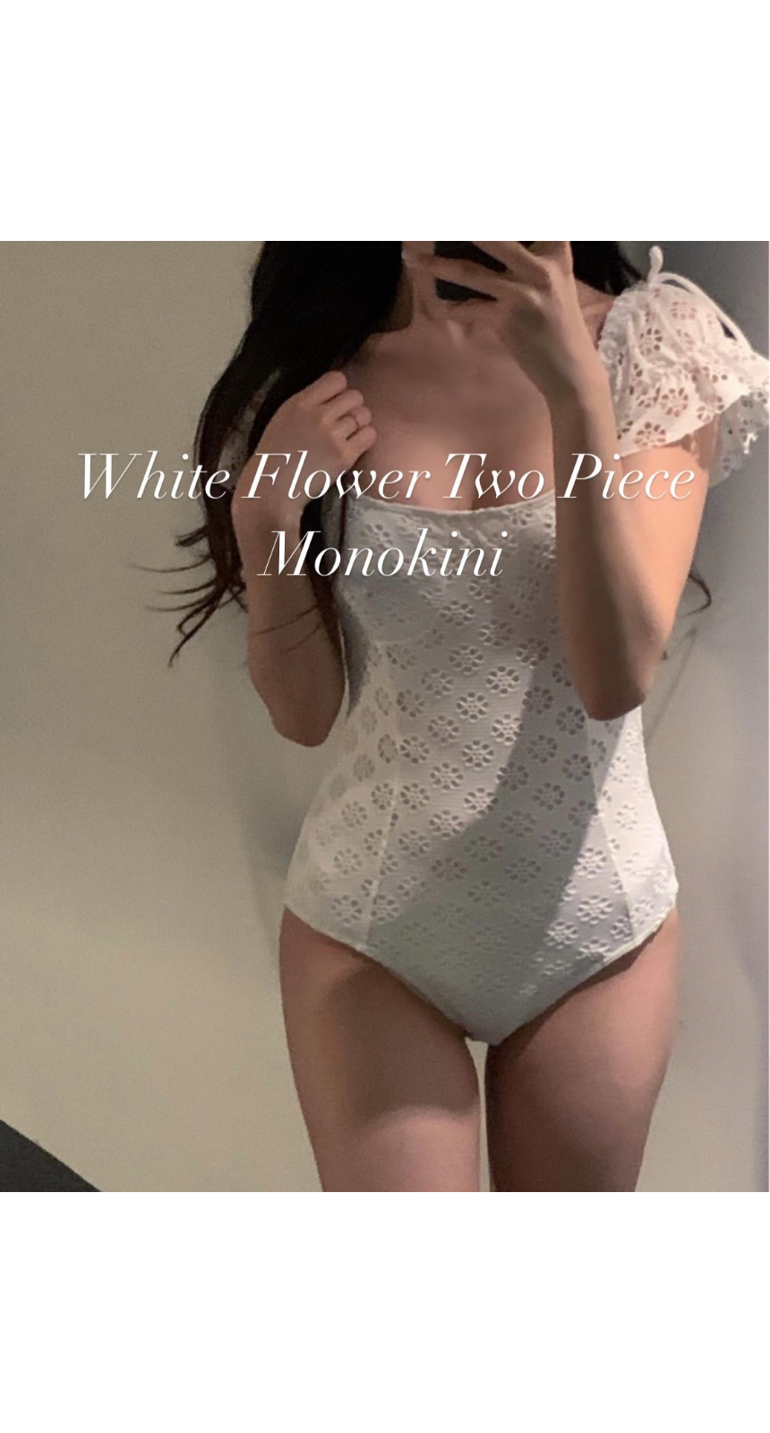 White Flower Two-piece monokini